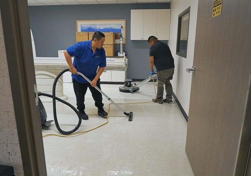 cleaning office floors